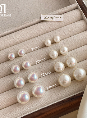 S999纯银施家大珍珠耳钉2025年新款爆款养耳洞耳环女轻奢高级耳饰