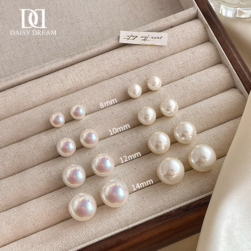 S999纯银施家大珍珠耳钉