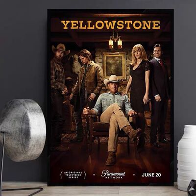 Yellowstone黄石美剧海报装饰画西部牛仔风格酒吧挂画宿舍相框画