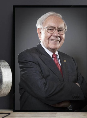 Warren Buffett股神巴菲特挂画投资家企业家画像办公室励志装饰画