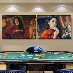 邱淑贞挂画赌神电影香港女明星海报装饰画麻将馆棋牌室怀旧风壁画