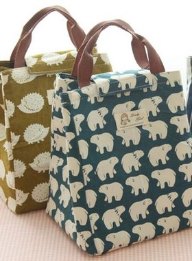 Box Bag ToTe canvas lunch Bag InsulaTIon Package PorTaBle