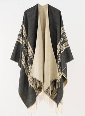 Street scarf thickened shawl cape 双面拍照空调房欧美大披肩