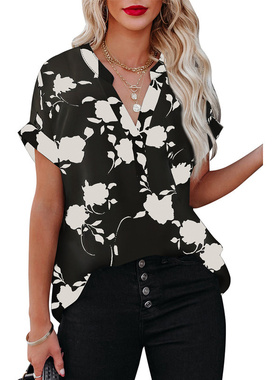 fashion summer women blouse casual flora ladies T shirt tpos