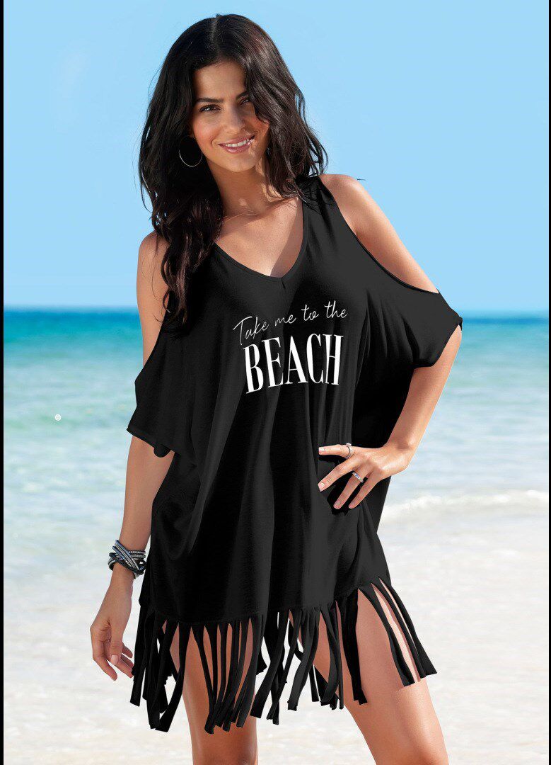 Casual Ladies Party Dresses Summer Tassel Beach Dress Women图片