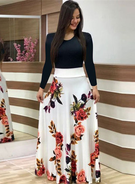 plus size dress women 2019 S-5XL autumn big women skirt 女裙