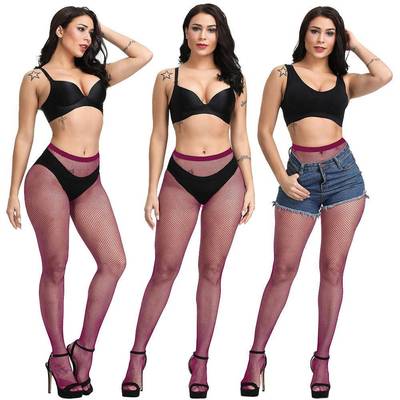网袜Fishing net pantyhose Perforated jeans women