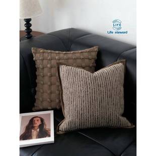 pillow cover 侘寂风条纹宽边抱枕腰枕抱枕套靠垫靠枕套 cushion