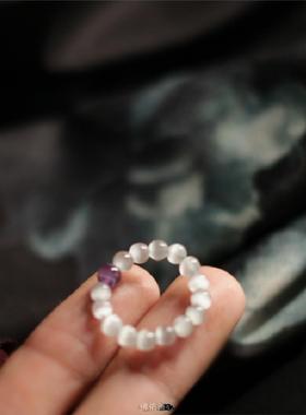 原创手作碧玺紫水晶戒指