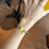 沉香1.0单圈手串搭配蜜蜡与碧玉男女款 高级感文玩饰品佛珠手链