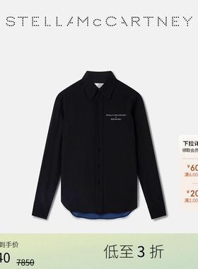 [低至3折]Stella McCartney + 空山基春季黑色双绉真丝衬衫上衣