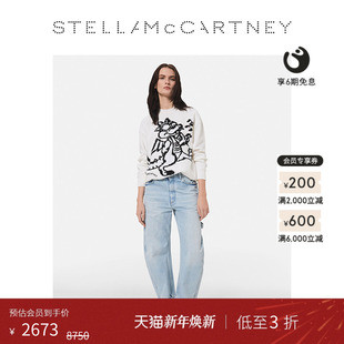 针织嵌花长袖 McCartney春季 Stella 上衣套头针织衫 低至3折