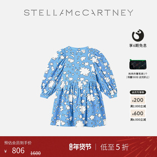 [低至5折]儿童Stella McCartney童装天蓝色云朵印花梭织连衣裙