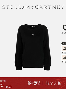 [低至3折]Stella McCartney秋季珍珠迷你女士黑色圆领开叉卫衣