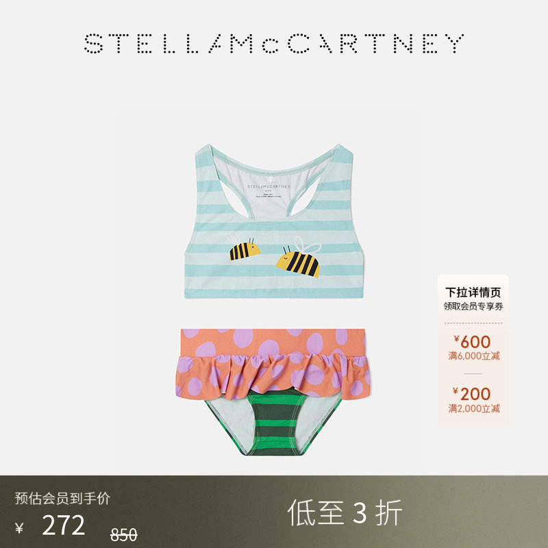 StellaMcCartney条纹泳衣套装图片