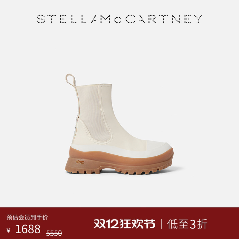 奶油色直筒靴切尔西靴子