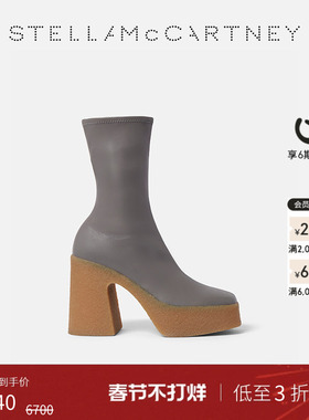 [低至3折]SKYLA  Stella McCartney拉链开合坡跟粗跟防水台踝靴