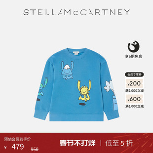 [低至5折]儿童Stella McCartney秋季童装宝蓝色儿童印花卫衣