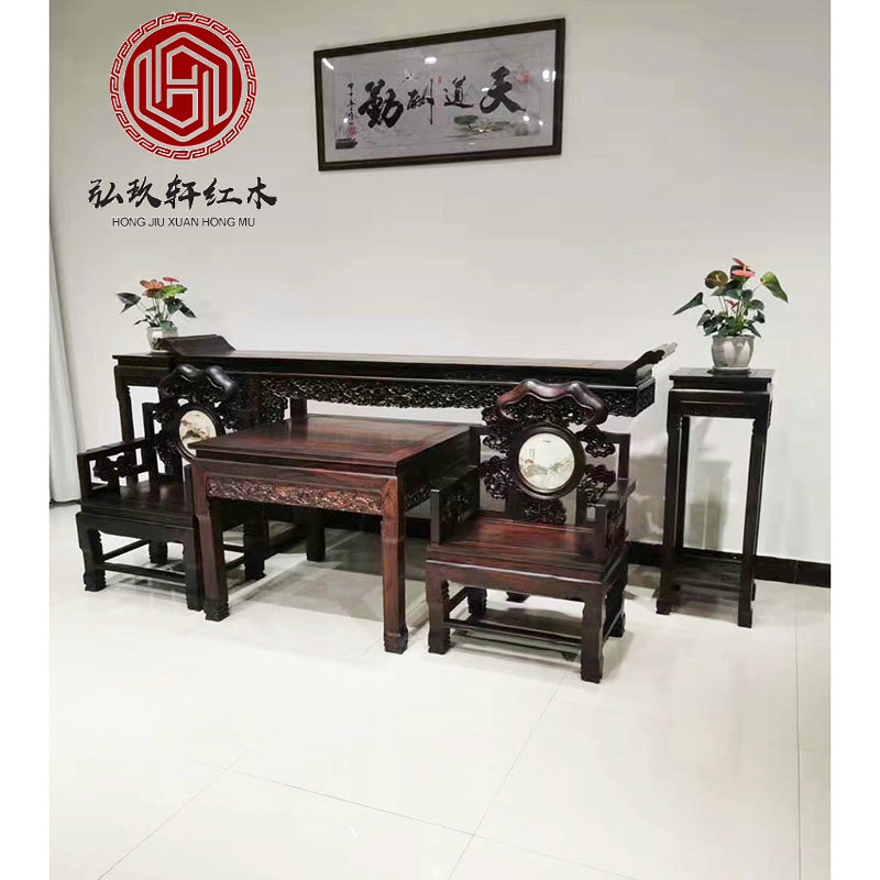 红木家具老挝大红酸枝中堂条案六条案