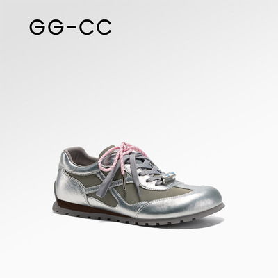 GGCC潮流撞色大头德训鞋女款2025秋季新款薄底复古小众设计赛车鞋