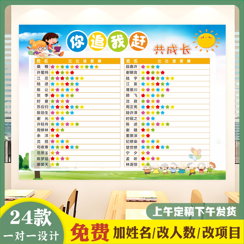 班级教室布置装饰文化评比栏墙贴家庭幼儿园小红花表扬贴纸奖励榜