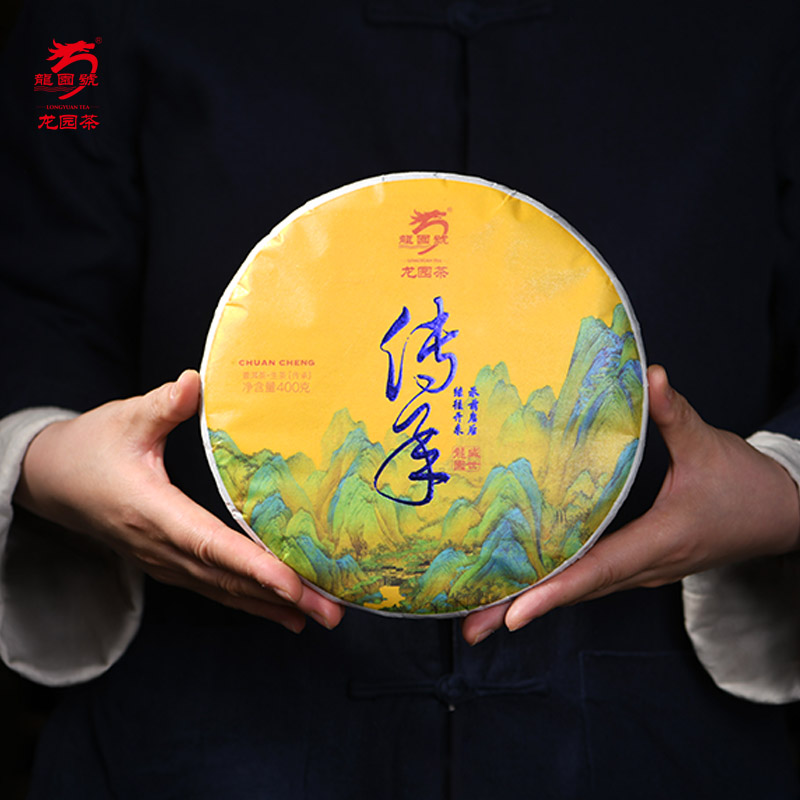 云南普洱茶 龙园号2020年传承生饼七子饼茶 400g 早春茶正品