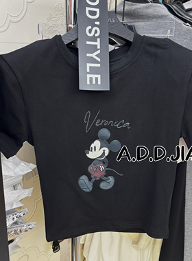 ADD2026春夏新款韩版洋气时尚圆领卡通印花短袖T恤女修身显瘦上衣