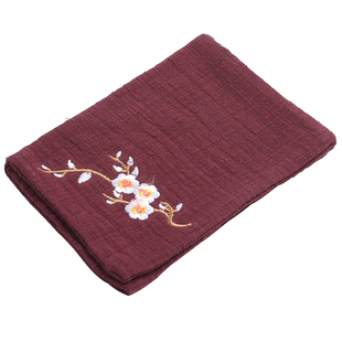 泥土故事 吸水茶巾棉麻刺绣工艺加厚茶台毛巾茶桌布日式茶具配件
