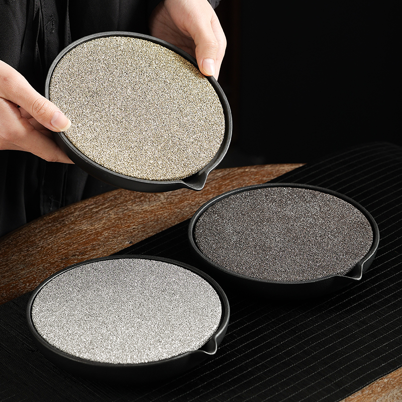 陶瓷吸水壶承圆形茶承茶壶托盘