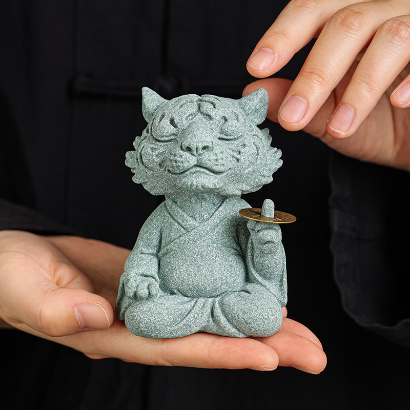 青砂石一指有钱招财茶宠茶玩摆件精品可养茶桌家居桌面2024装饰品