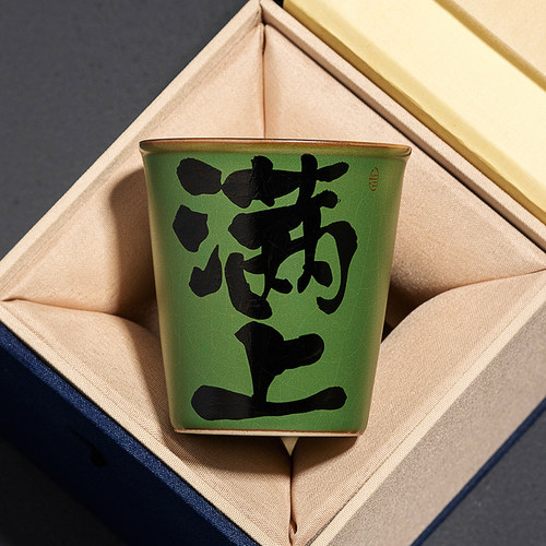 汝窑陶瓷茶杯可养开片主人杯定制