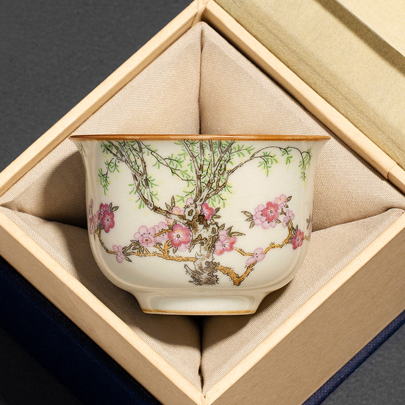 汝窑春燕茶杯陶瓷主人杯个人专用