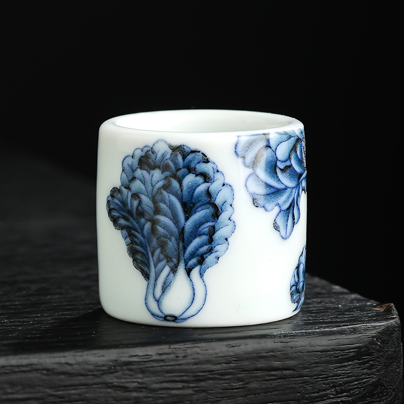 百财•扳指盖置陶瓷系列茶具中式