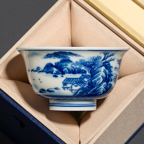 陶瓷手绘青花茶杯主人杯个人专用