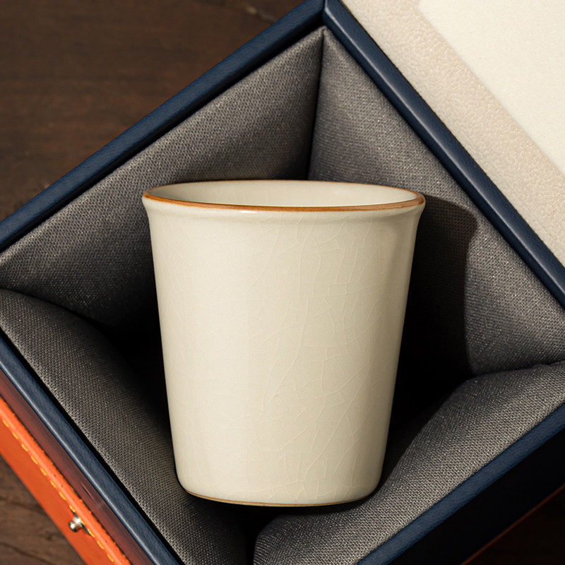 米黄汝窑主人杯家用陶瓷茶杯高档个人专用单杯品茗杯功夫茶具茶碗,餐饮具,茶杯,淘宝优惠券,粉丝福利购,淘宝优惠卷