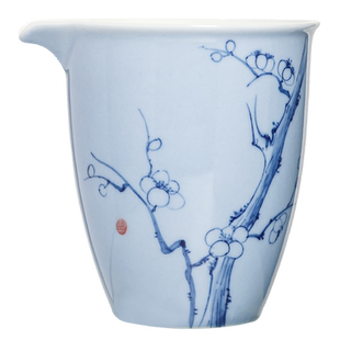 手绘青釉梅花鹰嘴公道杯家用陶瓷功夫茶具匀杯定制分茶器茶杯茶海