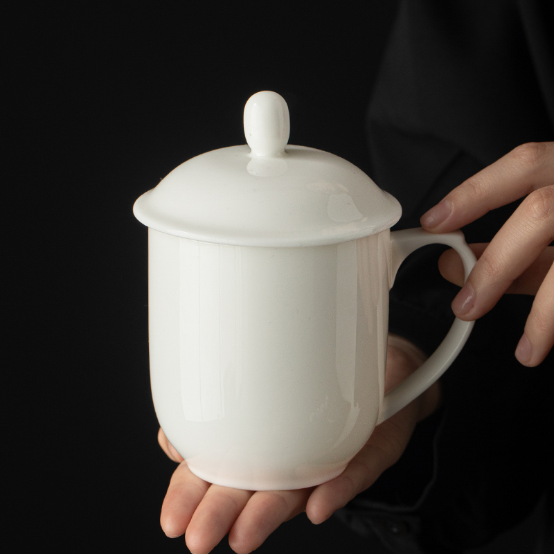 羊脂玉瓷会意杯泡茶杯定制水杯