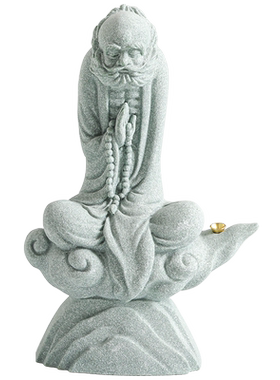 青砂石达摩香插香座茶桌摆件