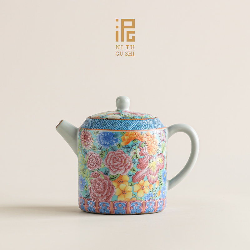 汝窑繁花似锦茶壶陶瓷功夫茶具