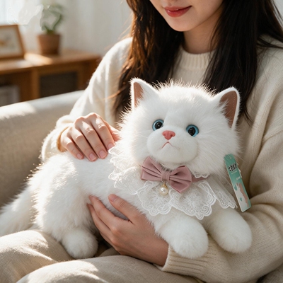 正版仿真布偶猫白色猫咪毛绒