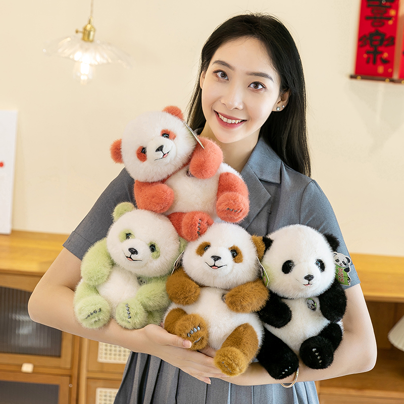 情侣憨憨熊猫毛绒公仔玩具