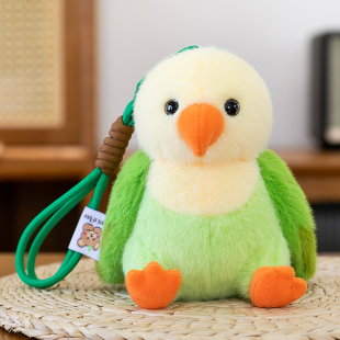 仿真翠鸟绿色鹦鹉小鸟玩偶毛绒玩具布娃娃书包挂件公司活动礼品女