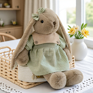 抱抱宝贝卡通可爱百合兔子玩偶毛茸茸穿衣服兔子毛绒玩具睡觉抱枕