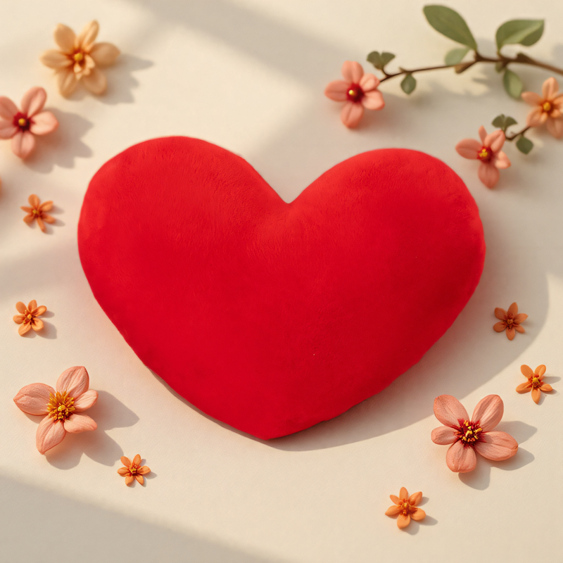 红色爱心抱枕结婚喜庆新婚心形