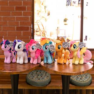 正版小马宝莉毛绒玩具公仔柔柔独角兽彩虹马玩偶抱枕女朋友礼物套