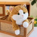 可爱仿真趴姿条纹小猫咪公仔毛绒玩具儿童卧室小摆件布娃娃礼物