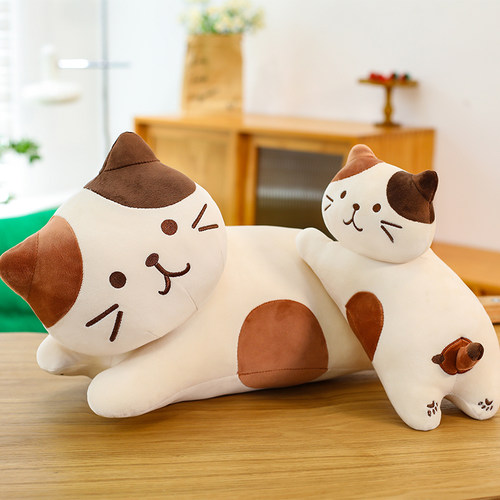 可爱卡通三花奶酪猫抱枕毛绒