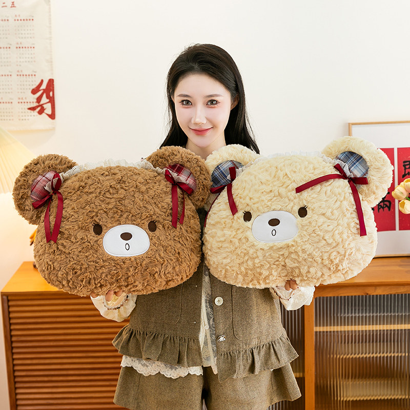 可爱治愈系蝴蝶结小熊抱枕