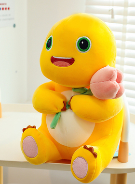 新款小奶龙公仔玩偶黄色恐龙网红毛绒玩具布娃娃抱枕生日礼物女孩
