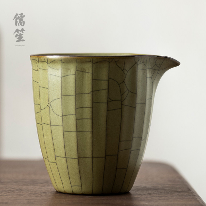 泉德堂传世哥窑公道杯开 片分茶器加厚陶瓷茶海家用茶漏单个